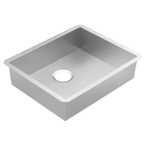 Moen® BGS18186B Rear Center Drain Kitchen Sink, Brushed Stainless Steel, 20 in L x 16 in W Bowl, 29 in L x 18 in W, Undermounting, 18 ga Stainless Steel
