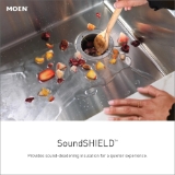 Moen® BGS18186B Rear Center Drain Kitchen Sink, Brushed Stainless Steel, 20 in L x 16 in W Bowl, 29 in L x 18 in W, Undermounting, 18 ga Stainless Steel
