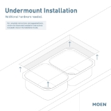 Moen® BGS18186B Rear Center Drain Kitchen Sink, Brushed Stainless Steel, 20 in L x 16 in W Bowl, 29 in L x 18 in W, Undermounting, 18 ga Stainless Steel