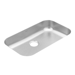 Moen® GS18156B Rear Center Drain Kitchen Sink, Brushed Stainless Steel, 28 in L x 16 in W Bowl, 30 in L x 18 in W, Undermounting, 18 ga Stainless Steel