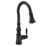 Moen® S73004EV2BL Weymouth™ Pulldown Kitchen Faucet, 1.5 gpm Flow Rate, Matte Black, 1 Handle, 1 Faucet Hole, Commercial