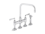 KALLISTA® P23051-LV-CP For Town Kitchen Faucet, Lever Handles, with Sidespray, Polished Chrome