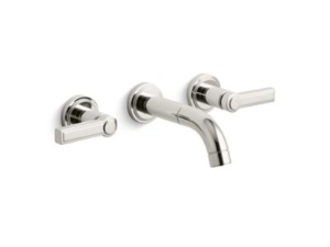 KALLISTA® P24201-LV-AD Vir Stil® Minimal Wall-Mount Sink Faucet, Lever Handles, Nickel Silver