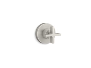 KALLISTA® P24423-CR-AG One™ Volume Control Trim, Cross Handle, Brushed Nickel