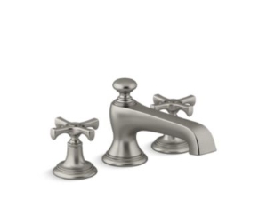KALLISTA® P24603-CR-AG Bellis® Deck-Mount Bath Faucet, Cross Handles, Brushed Nickel