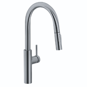 Franke PES-PD-SNI Pescara 17-inch Single Handle Pull-Down Kitchen Faucet, Satin Nickel