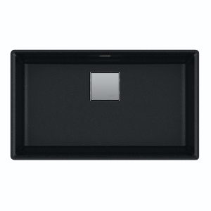 Franke PKG11031ONY Peak 32.0-in. x 18.8-in. Granite Undermount Single Bowl Kitchen Sink, Onyx