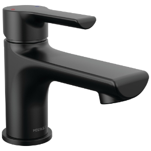 Peerless® P1512LF-BL Flute™ Single Top Handle Lavatory, 1 gpm Flow Rate, 2.63 in H Spout, 1 Handle, Pop-Up Drain, 1 Faucet Hole, Matte Black, Lavatory Function