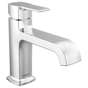 Peerless® P1573LF-M Ezra Lavatory Faucet, 1 gpm Flow Rate, 7-3/16 in H Spout, 1 Handle, Push Pop-Up Drain, 1 Faucet Holes, Chrome Plated