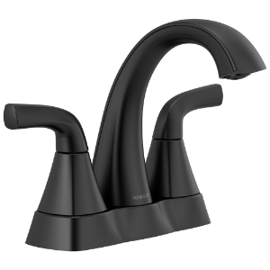 Peerless® P2635LF-BL Parkwood® Two Handle Lavatory Faucet, Matte Black, 2 Handles, Push Pop-Up Drain, 1.0 gpm Flow Rate