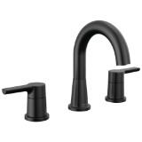 Peerless® P3512LF-BL Bathroom Faucet, 1 gpm Flow Rate, 4.25 in H Spout, 10, 11, 12, 13, 14, 15, 16, 6, 7, 8, 9 in Center, Matte Black, 2 Handles, Push Pop-Up Drain