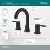 Peerless® P3512LF-BL Bathroom Faucet, 1 gpm Flow Rate, 4.25 in H Spout, 10, 11, 12, 13, 14, 15, 16, 6, 7, 8, 9 in Center, Matte Black, 2 Handles, Push Pop-Up Drain