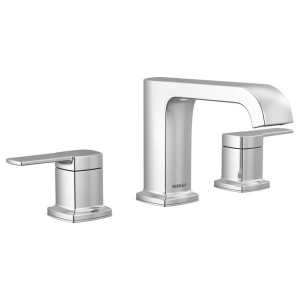 Peerless® P3573LF Ezra Curved Lavatory Faucet, 1 gpm Flow Rate, 4-9/16 in H Spout, Chrome Plated, 2 Handles, Pop-Up Drain