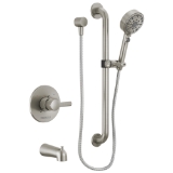 Peerless® PTT24147-BN 13 Series Precept® Adjustable Slide Hand Shower, 4-9/16 in Dia Shower Head 6 Shower Head, 1.5 gpm Flow Rate, 72 in L Hose, 1/2 in NPT Connection, Brushed Nickel