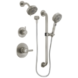 Peerless® PTT24247-BN 13 Series Precept® Adjustable Slide Hand Shower, 4-9/16 in Dia Shower Head 6 Shower Head, 1.5 gpm Flow Rate, 72 in L Hose, 1/2 in NPT Connection, Brushed Nickel