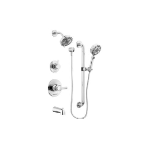 Peerless® PTT24447 13 Series Precept® Adjustable Slide Hand Shower, 4-9/16 in Dia Shower Head 6 Shower Head, 1.5 gpm Flow Rate, 72 in L Hose, 1/2 in NPT Connection, Chrome