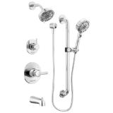 Peerless® PTT24447 13 Series Precept® Adjustable Slide Hand Shower, 4-9/16 in Dia Shower Head 6 Shower Head, 1.5 gpm Flow Rate, 72 in L Hose, 1/2 in NPT Connection, Chrome