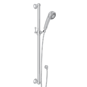 Perrin & Rowe 1273NAPC Rohl Cross Collection Handshower Set, Multi-Function Shower Head, 1.8 gpm Flow Rate, Polished Chrome