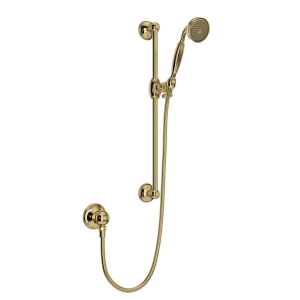 Rohl® 1301EULB Handshower Set With 22 in Slide Bar and Single Function Handshower, Unlacquered Brass