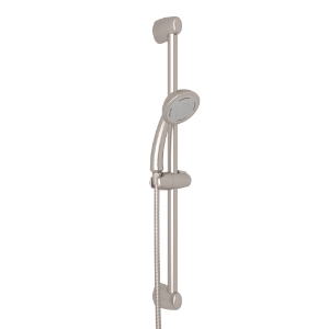 Perrin & Rowe® D63003STN Cross Collection Handshower Hand Set Single-Function, 3-5/8 in Dia Shower Head 3-Function Shower Head, 1.8 gpm Flow Rate, Satin Nickel