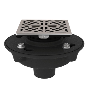 Rohl® SDCI2-3144STN Cast Iron 2 in No Hub Drain Kit With 3144 Mosaic Decorative Cover, Satin Nickel