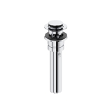 Perrin & Rowe® U.0127DOFAPC Lavatory Push Drain With Overflow, Polished Chrome
