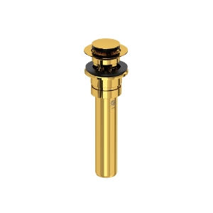 Perrin & Rowe® U.0127DOFULB Lavatory Push Drain With Overflow, Unlacquered Brass