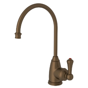 Perrin & Rowe® U.1307LS-EB-2 Georgian Era Georgian C-Spout Hot Water Faucet, 0.5 gpm Flow Rate, English Bronze