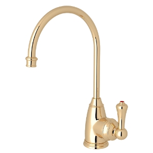 Perrin & Rowe® U.1307LS-EG-2 Georgian Era Georgian C-Spout Hot Water Faucet, 0.5 gpm Flow Rate, English Gold