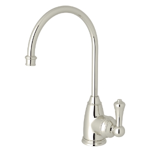 Perrin & Rowe® U.1307LS-PN-2 Georgian Era Georgian C-Spout Hot Water Faucet, 0.5 gpm Flow Rate, Polished Nickel