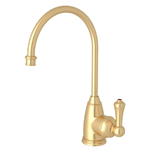 Perrin & Rowe® U.1307LS-SEG-2 Georgian Era Georgian C-Spout Hot Water Faucet, 0.5 gpm Flow Rate, Satin English Gold