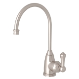 Perrin & Rowe® U.1307LS-STN-2 Georgian Era Georgian C-Spout Hot Water Faucet, 0.5 gpm Flow Rate, Satin Nickel