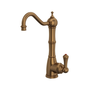 Perrin & Rowe® U.1323LS-EB-2 Edwardian Georgian C-Spout Hot Water Faucet, 0.5 gpm Flow Rate, English Bronze