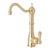 Perrin & Rowe® U.1323LS-EG-2 Edwardian Georgian C-Spout Hot Water Faucet, 0.5 gpm Flow Rate, English Gold