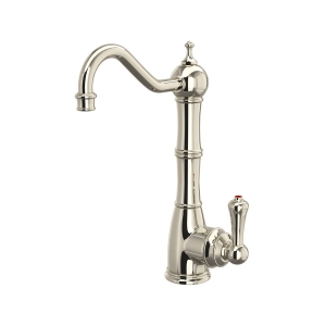Perrin & Rowe® U.1323LS-PN-2 Edwardian Georgian C-Spout Hot Water Faucet, 0.5 gpm Flow Rate, Polished Nickel