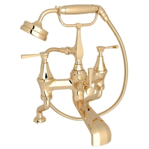 Perrin & Rowe® U.3100LS/1-EG Deco™ Exposed Deck Mount Tub Filler, English Gold