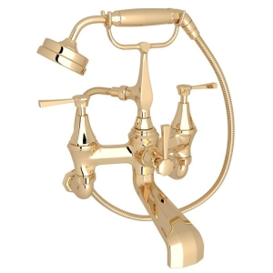 Perrin & Rowe® U.3110LS/1-EG Deco™ Exposed Wall Mount Tub Filler, English Gold
