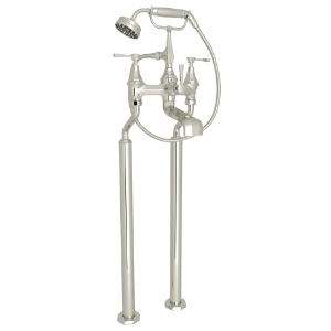 Perrin & Rowe® U.3120LS/1-PN Deco™ Floor Mount Tub Filler, Polished Nickel