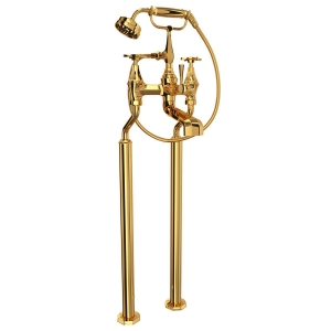 Perrin & Rowe® U.3121X/1-EG Deco™ Floor Mount Tub Filler, English Gold