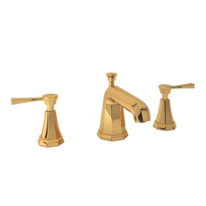 Perrin & Rowe® U.3141LS-EG-2 Deco™ Widespread Lavatory Faucet, English Gold
