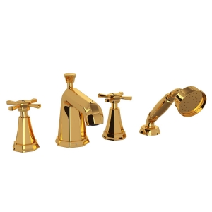 Perrin & Rowe® U.3153X-EG Deco™ 4-Hole Deck Mount Tub Filler, English Gold