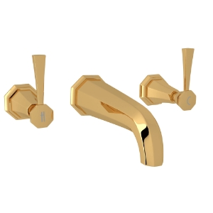 Perrin & Rowe® U.3170LS-EG/TO-2 Deco™ Wall Mount Lavatory Faucet Trim, English Gold