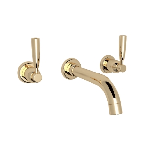 Perrin & Rowe® U.3321LS-EG/TO-2 Holborn™ Wall Mount Lavatory Faucet Trim, English Gold