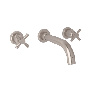 Perrin & Rowe® U.3322X-STN/TO-2 Holborn™ Wall Mount Lavatory Faucet Trim, Satin Nickel