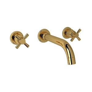Perrin & Rowe® U.3322X-ULB/TO-2 Holborn™ Wall Mount Lavatory Faucet Trim, Unlacquered Brass