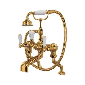 Perrin & Rowe® U.3500L/1-EG Traditional Exposed Wall Mount Tub Filler, English Gold