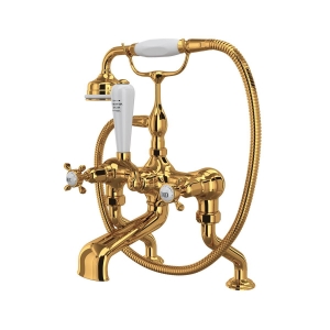 Perrin & Rowe® U.3501X/1-EG Traditional Exposed Wall Mount Tub Filler, English Gold