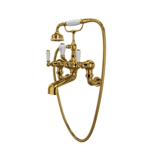 Perrin & Rowe® U.3510L/1-ULB Traditional Exposed Wall Mount Tub Filler, Unlacquered Brass