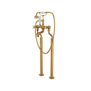 Perrin & Rowe® U.3521X/1-EG Traditional Floor Mount Tub Filler, English Gold