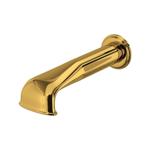 Perrin & Rowe® U.3585ULB Edwardian™ Wall Mount Tub Spout With U-Spout, Unlacquered Brass